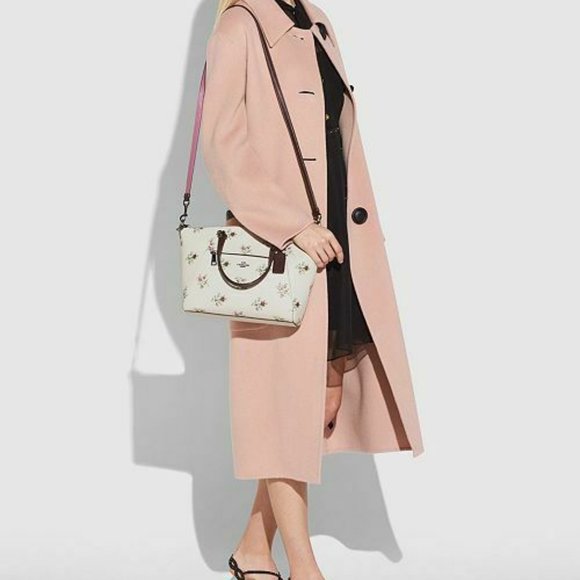 ❤️HTF RARE❤️ COACH CROSS STITCH FLORAL LEATHER PRAIRIE SATCHEL Oxblood - Picture 13 of 13